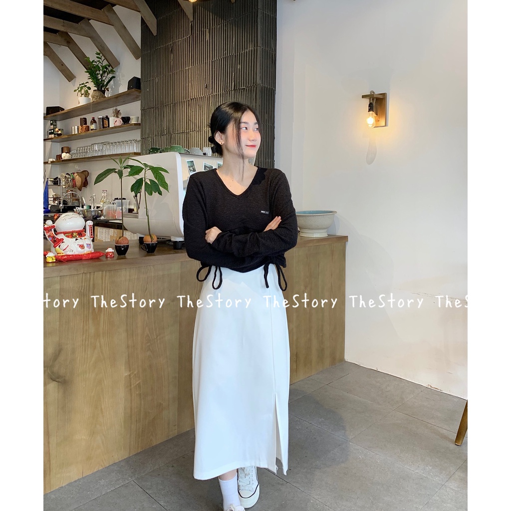 [STR] [ẢNH THẬT SHOP CHỤP] Áo tay dài rút dây, logo đính ngực A2203