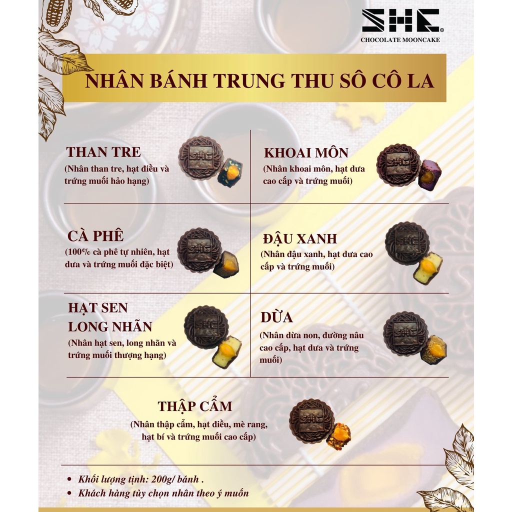 Bánh Trung Thu Socola Nhân Thập Cẩm Set 4 Bánh Món Quà Mùa Trung Thu