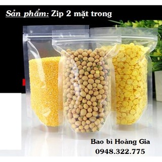 1kg Túi zipper 2 mặt trong đáy đứng