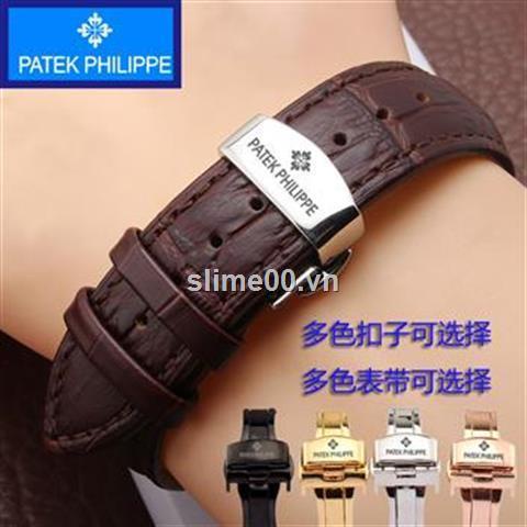Dây đeo đồng hồ PATEK PHILIPPE bằng da bò họa tiết da cá sấu 18/20/21/22mm nhiều cỡ tùy chọn cho nam nữ