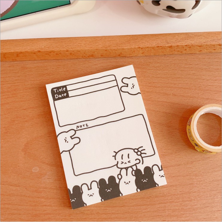 Giấy note - sticky note họa tiết bò sữa xinh xắn ulzzang