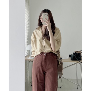 A633 Áo somi basic form rộng Audrey