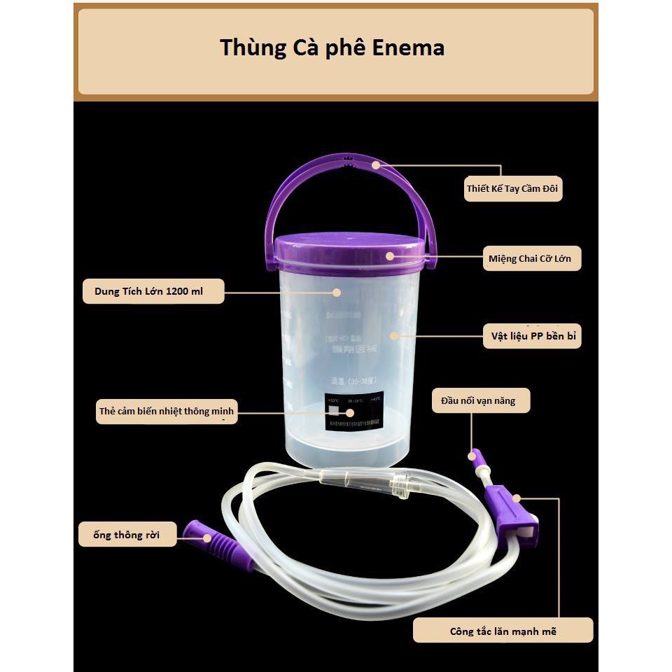 Bình truyền thải độc đại tràng bằng cà phê 1200ml hàng chất lượng