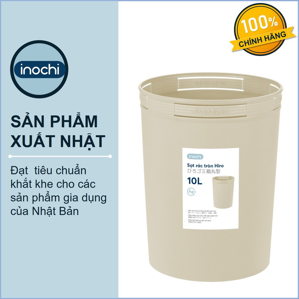 Sọt rác Tròn Inochi 10 Lít Màu Rất Đẹp Làm phù hợp với Văn Phòng, Khách Sạn, Đựng Rác Gia Đình, Để Bàn Trong Nhà