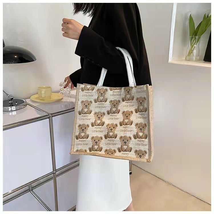 Túi cói gấu nâu đi biển du lịch đi chơi mẫu mới hot trend