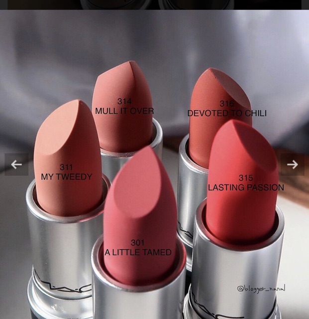 Son Mac fullsize Ruby woo/Chili/Devote to chili/Mull it over