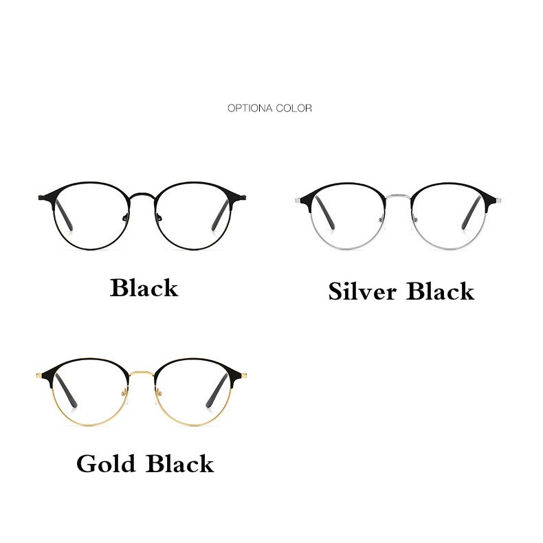 Mắt kính gọng kim loại tròn chống bức xạ cho nam nữ