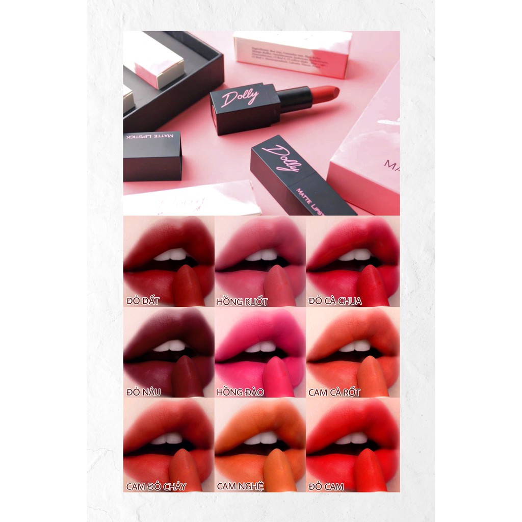 Hot Hot! [Hồng Ruốt ] Son Sáp Phủ Phấn Dolly Không Chì Màu Hồng Ruốt | BigBuy360 - bigbuy360.vn