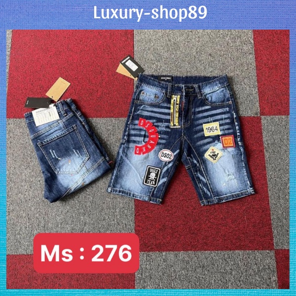 Quần short jean nam co giãn cao cấp, Quần đùi Chất Bò họa tiết độc đáo Luxury-Shop89 SJTP14