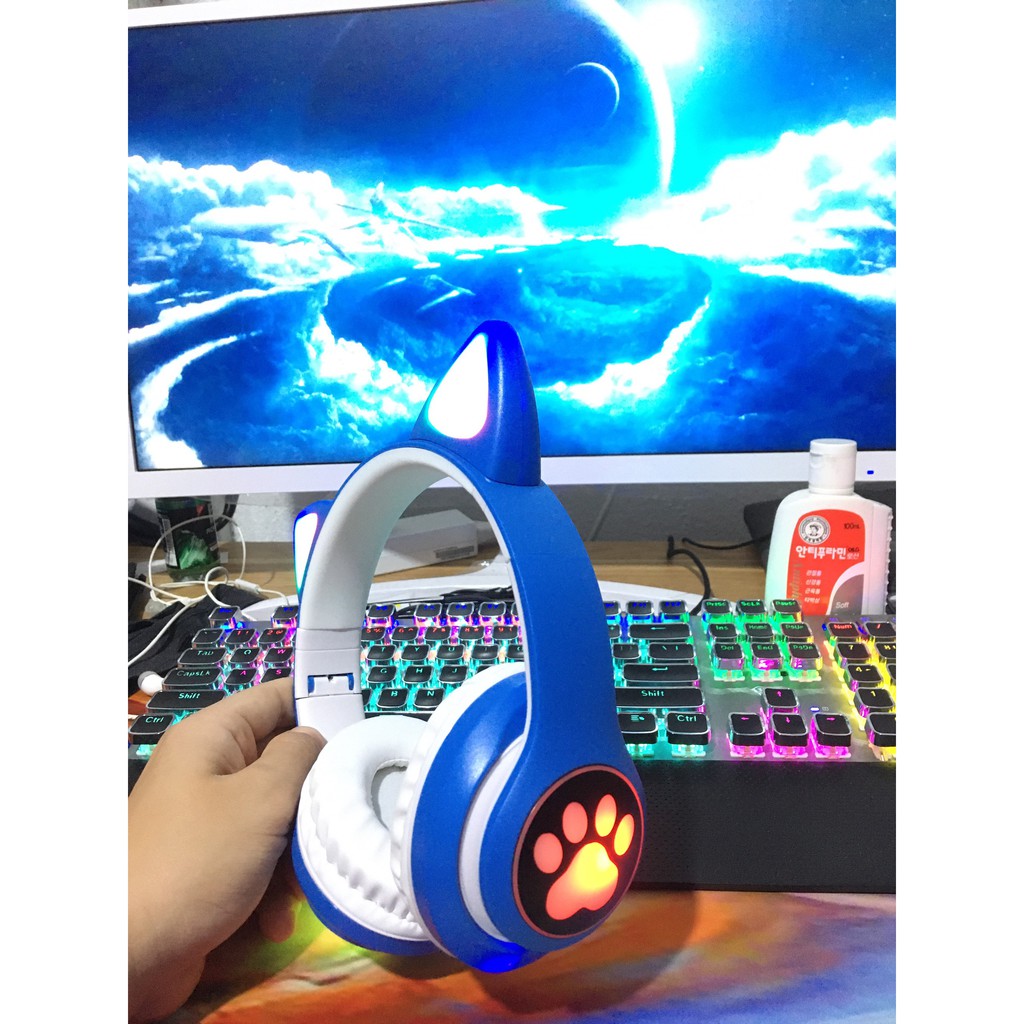 Tai Nghe Mèo Bluetooth, Headphone Tai Mèo Dễ Thương Có Mic, Tai Nghe Không Dây Âm Bass Mạnh Mẽ, Dung Lượng Pin Khủng | BigBuy360 - bigbuy360.vn