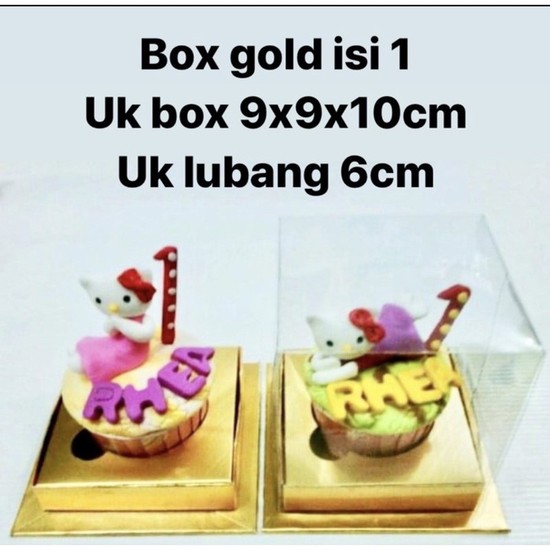 1 Hộp Đựng Bánh Cupcake 9x9 X 10cm Lỗ 6cm