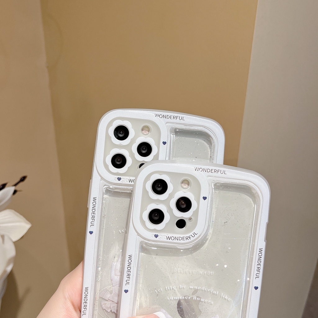 Ốp Điện Thoại Dẻo Họa Tiết Hoạt Hình Có Nước Kim Tuyến Lấp Lánh Chống Rơi Cho iPhone 14 / 13 / 12PRO MAX / 11 / 13PRO MAX