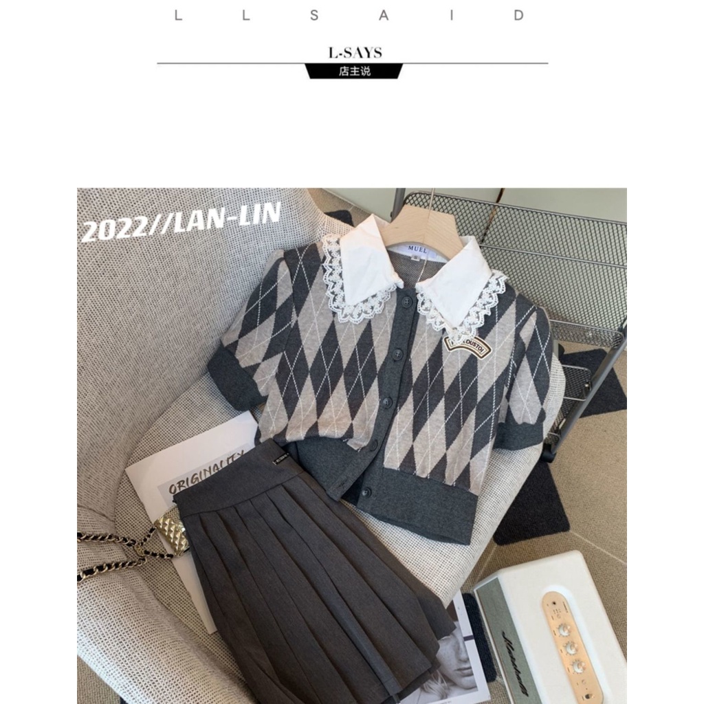 Set chân váy và áo đan tay ngắn thời trang 2022 cho nữ có bán lẻ