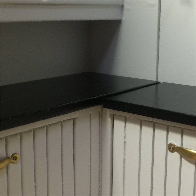 Đồ trang trí Tủ Bếp Bằng Gỗ Tỉ Lệ 1 / 12 Dùng Trang Trí Nhà Búp Bê