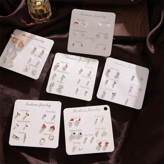Bông tai nữ dễ thương Set 6 đôi khuyên tai phong cách Nhật Bản Hàn Quốc xinh xắn