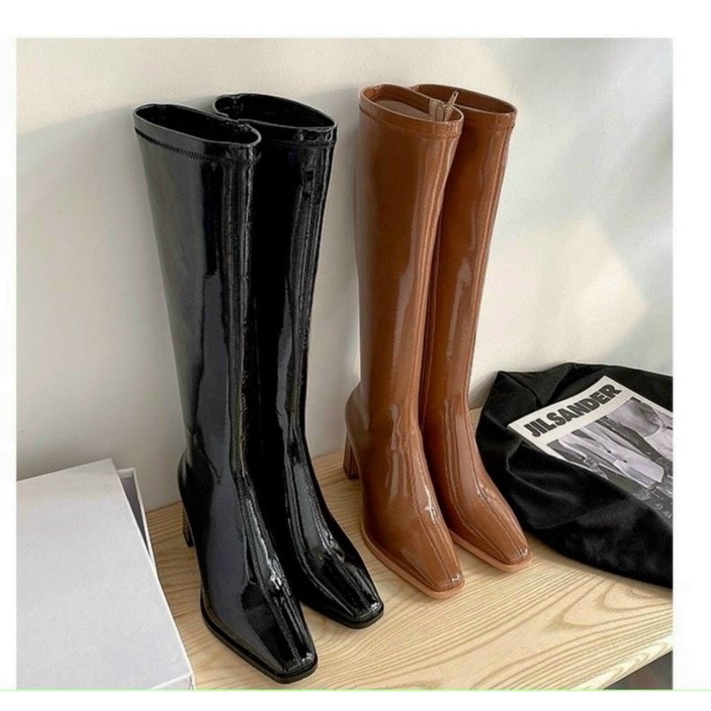 Bốt nữ cao cổ da bóng,bốt gối cao cấp 7p (Mã 988)