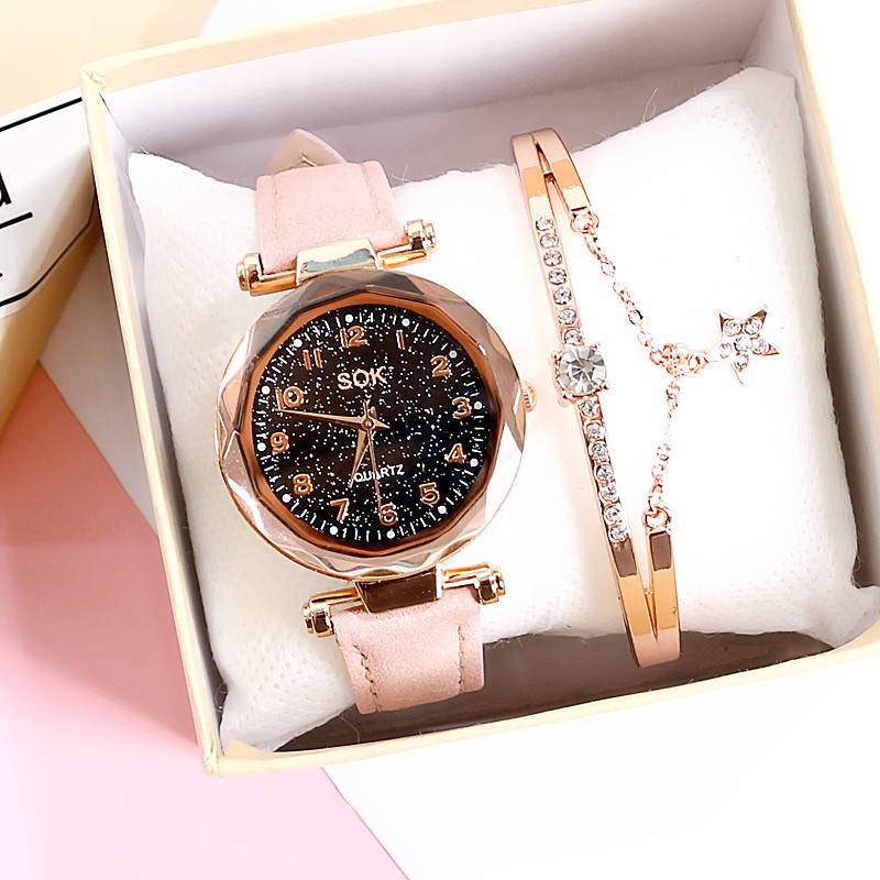 INS Girl Heart Watch Nữ sinh viên Phiên bản Hàn Quốc của Hoa anh đào đơn giản Kỹ thuật số Ngôi sao Đồng hồ đeo tay nữ Th