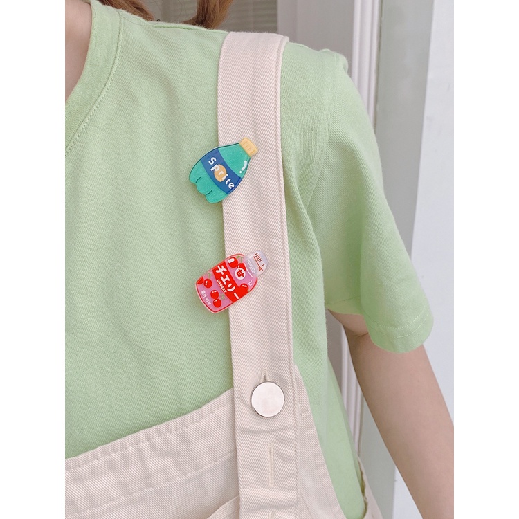 Set 10 Kẹp Tóc Hình Chai Nước Hoạt Hình Xinh Xắn Cho Nữ