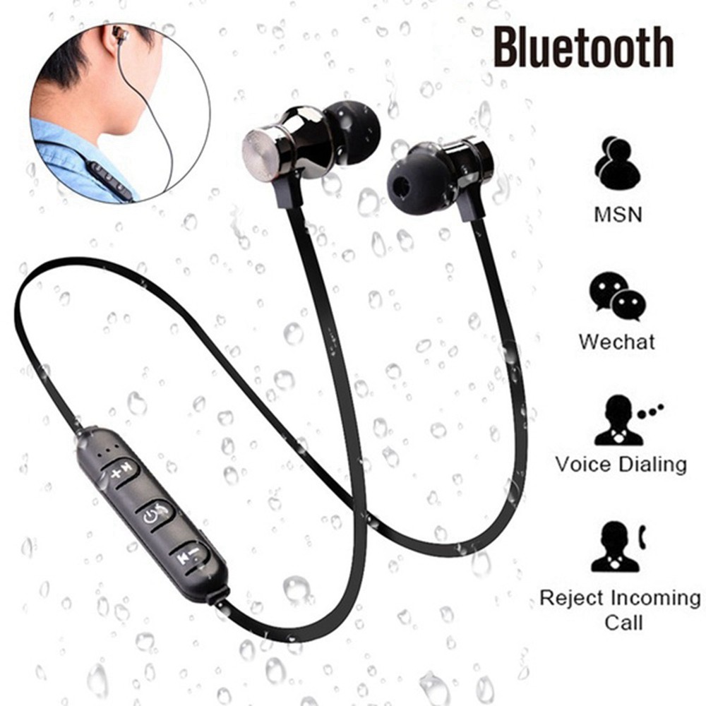 Tai nghe không dây Bluetooth thể thao có Mic Bass Tai nghe từ tính cho điện thoại di động