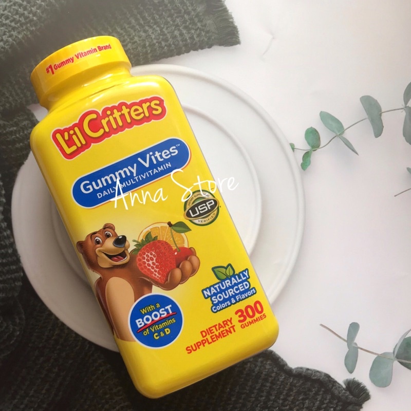 MẪU MỚI - Kẹo Dẻo Gummy Vites Daily Multivitamin - KẸO GẤU L'IL CRITTERS MỸ 300 VIÊN