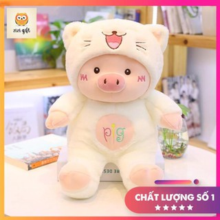 [Freeship - Sale khô máu] Heo Đội Nón Mèo Dễ Thương Lông Dài Mịn Size 50cm