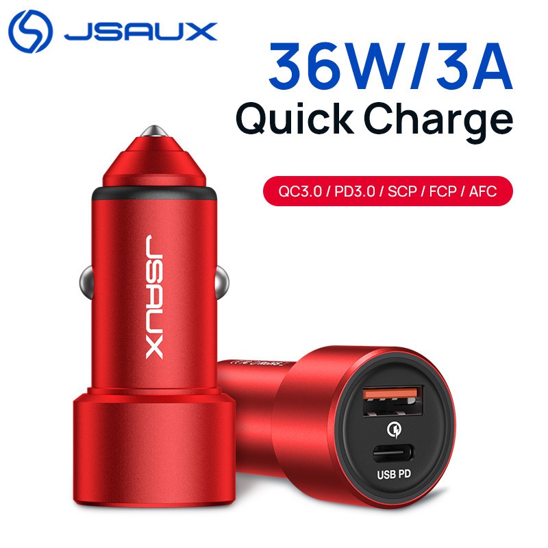 Tẩu Sạc Nhanh JSAUX Usb C Pd 36w Cho Xe Hơi