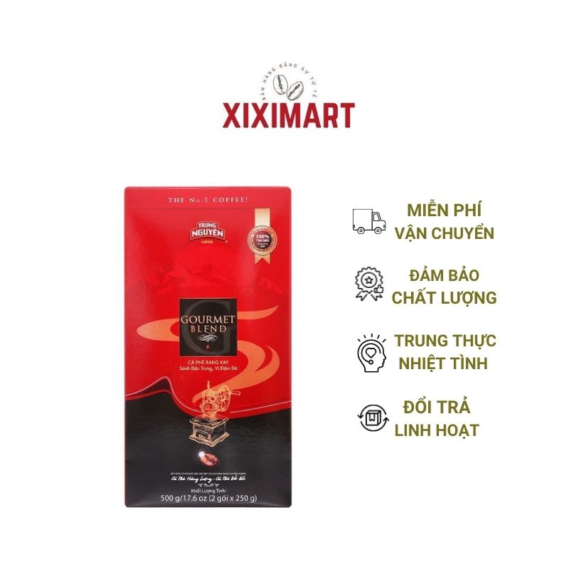 Cà phê Gourmet Blend hộp 500g  Cà phê rang xay pha phin Trung Nguyên