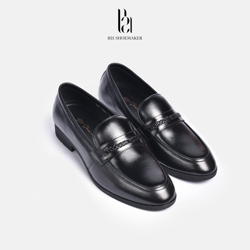 Giày Lười Nam Da Bò Loafer Nam Công Sở Đế Độn Cao Su Tăng Chiều Cao 3 cm Êm Chân Phong Cách Lịch Lãm - B21 Shoemaker