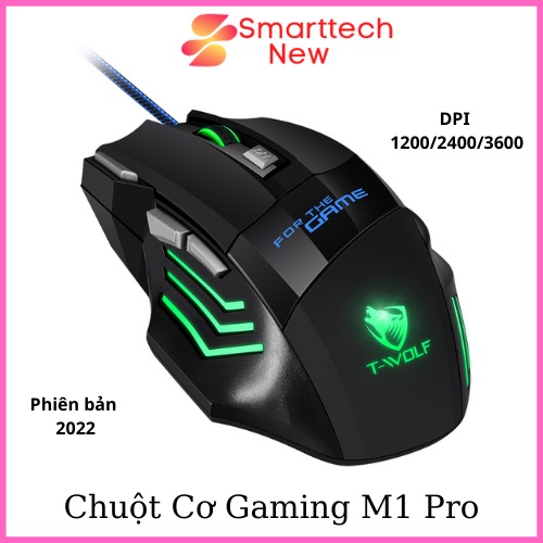 Chuột Máy Tính Chuột Cơ Gaming Có Dây V6 T - WOLF Có Đèn Led Full Led Đổi Màu Liên Tục, Siêu Nhạy, Đế Di Kim Loại