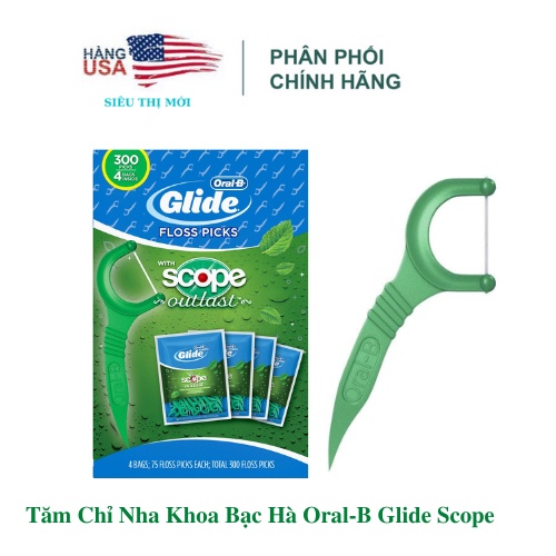 Tăm Chỉ Nha Khoa Oral-B Glide Scope Outlast Hương Bạc Hà - Bill Mỹ