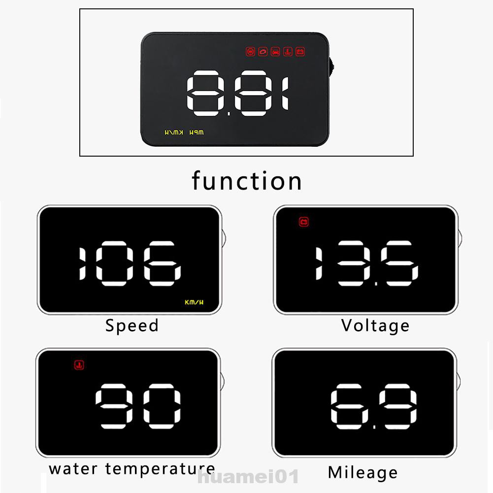 A100 Overspeed Alarm HUD Car Clear ABS Universal Electronic Head Up Display