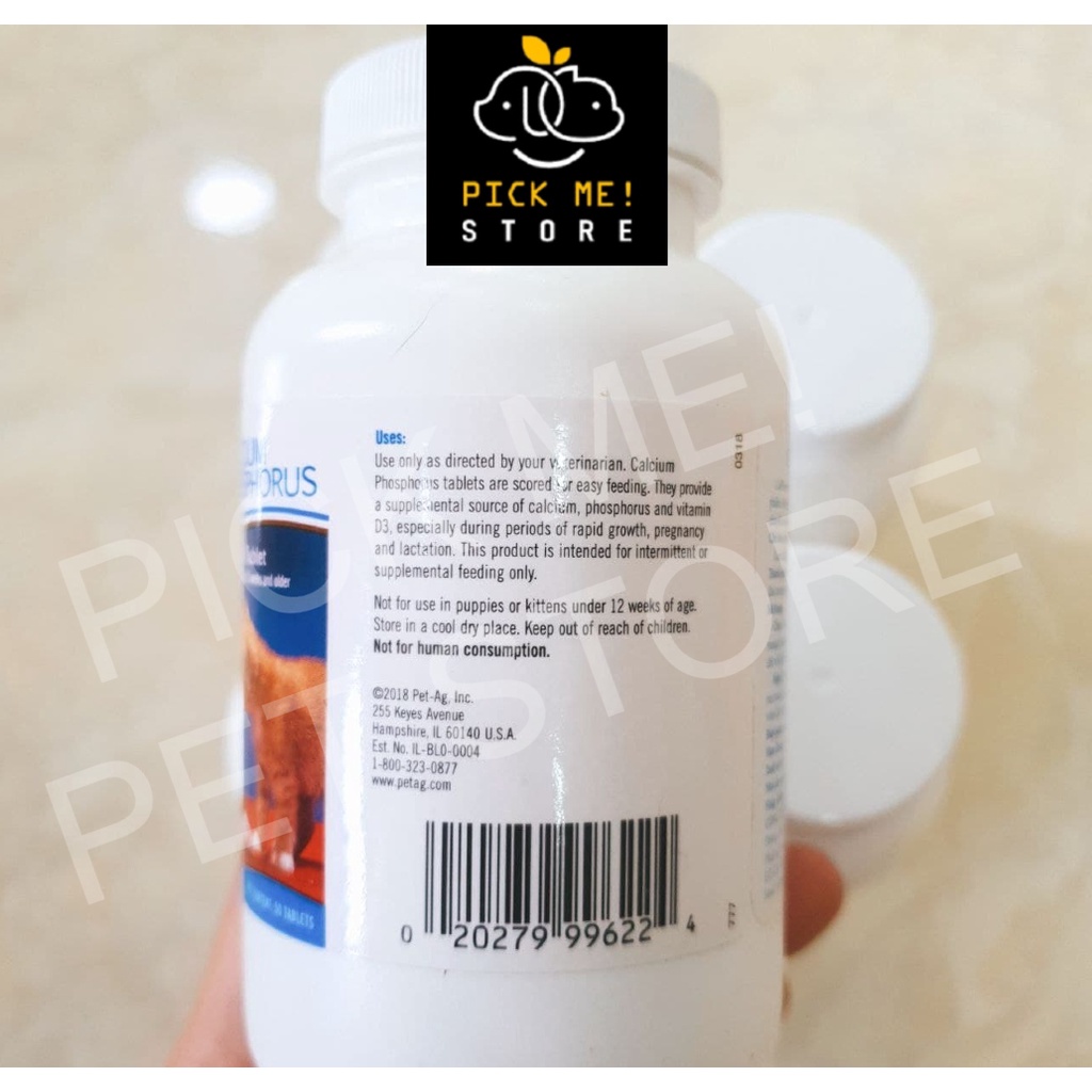 [1 Viên] [ CHÍNH HÃNG ] Viên Bổ Sung Canxi Calcium Phosphorus PetAg Phốt Pho chắc xương Cho Chó Mèo (Nhập khẩu Mỹ)