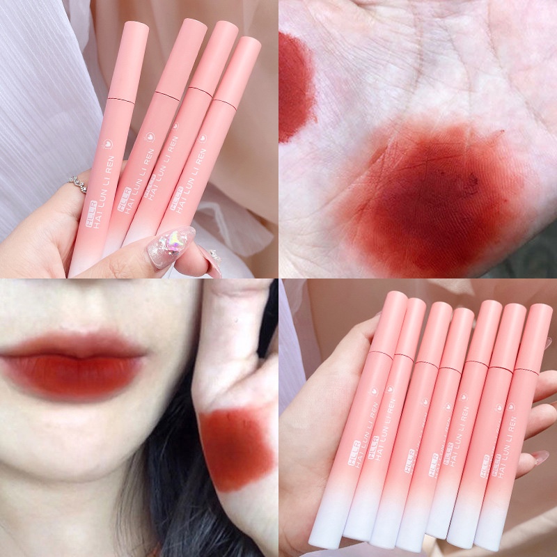 HLLR red velvet matte lip glaze, lâu trôi, son bóng không dính, son màu trà sữa, trang điểm nude, mỹ phẩm thường | BigBuy360 - bigbuy360.vn