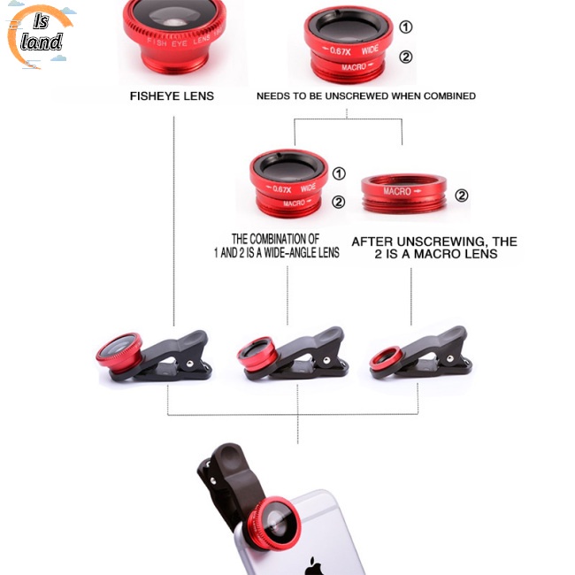 Ống KíNh Camera GóC RộNg 3 Trong 1 Cho ĐiệN ThoạI Samsung Huawei
