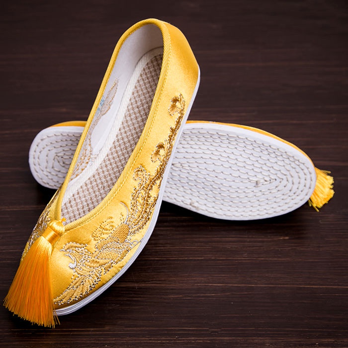 Giày Đế Bệt Thêu Hoa Tua Rua Phong Cách Trung Hoa Cổ Điển Cho Nữ