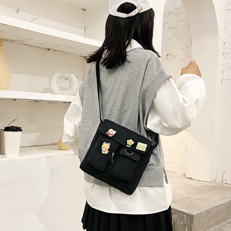 Túi Đeo Chéo Vai Bằng Vải Canvas Thời Trang Sành Điệu Cho Nữ