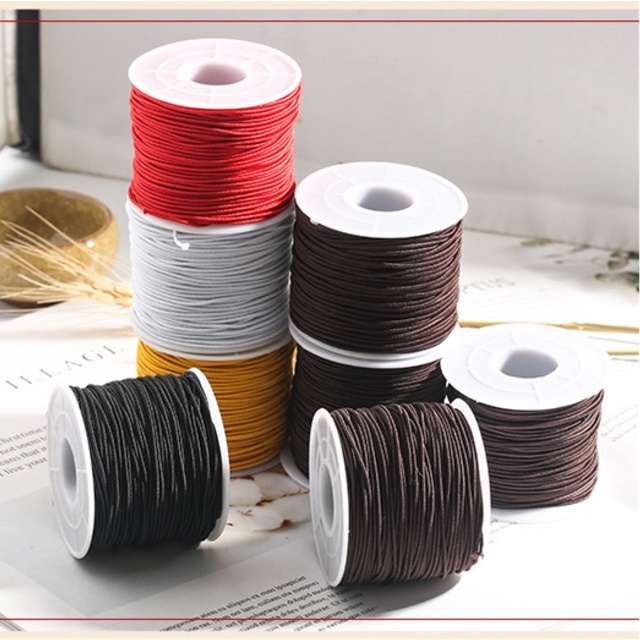 SỈ SIÊU RẺ  60 MÉT: Dây xâu vòng gỗ loại xịn/ chỉ chun xâu vòng gỗ [TẶNG KIM XÂU] - Hàng loại 1, PH891