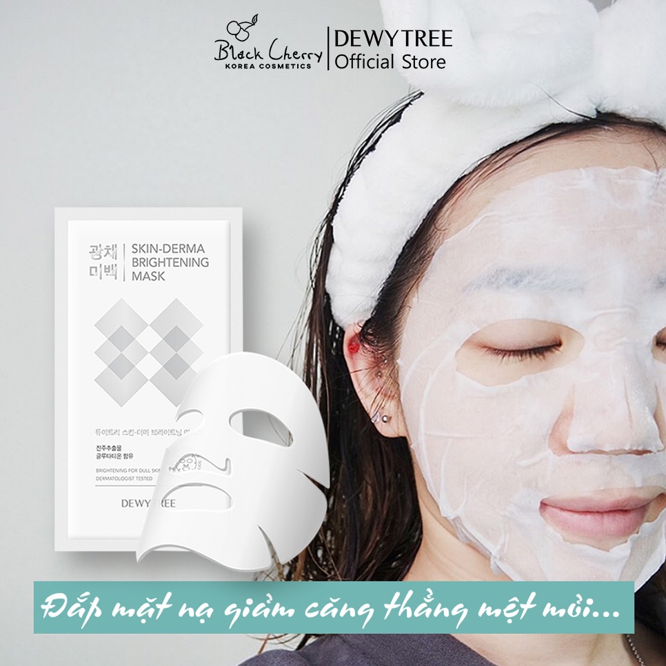 Mặt nạ ngọc trai dưỡng trắng da cấp ẩm và chống lão hóa Dewytree Skin Derma Brightening Mask (1 miếng)