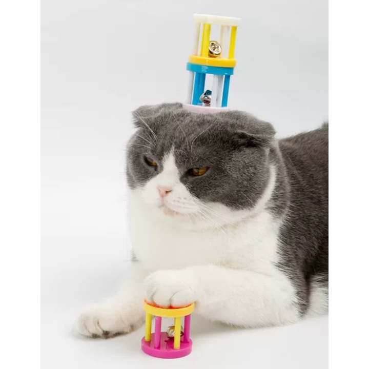 Bánh xe lăn có gắn chuông phát âm thanh - Đồ chơi vui nhộn cho mèo giá siêu rẻ