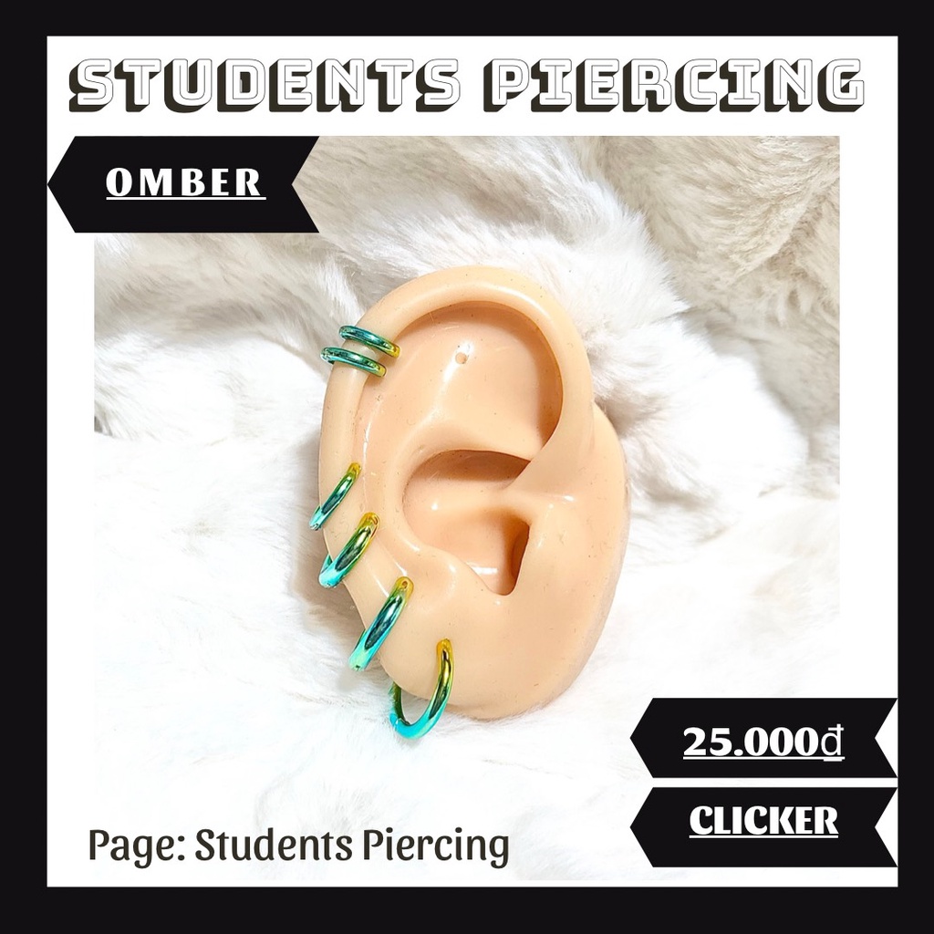 [Rẻ Vô Địch] Khuyên Tai Vòng Màu Omber Cá tính - Khuyên Tai Vòng Unisex