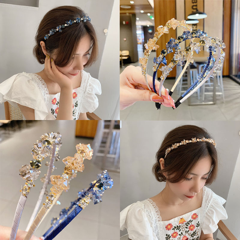 Cài tóc đính đá lấp lánh phong cách Hàn Quốc thanh lịch cho nữ