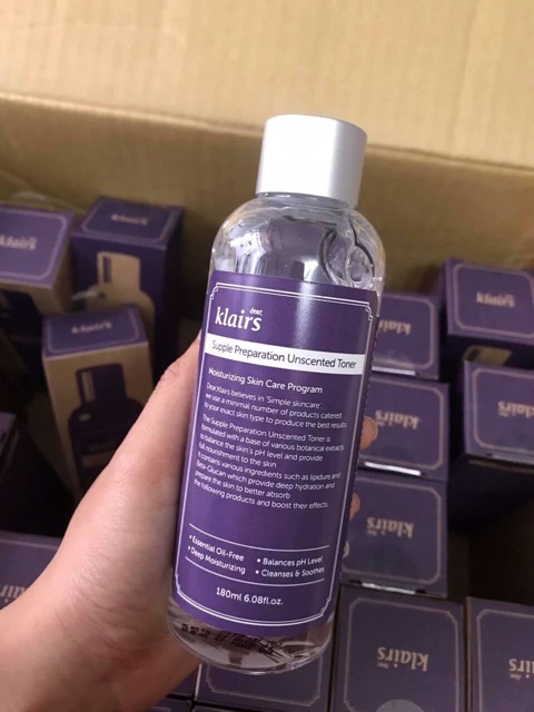 Nước hoa hồng không mùi Klairs Supple Preparation Unscented Toner mẫu mới 2020