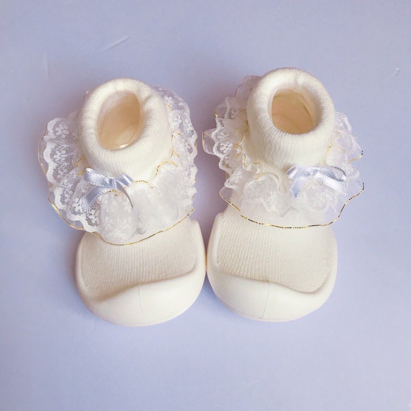 [Chính hãng Ggomoosin] Giày tập đi cho bé cưng Princess White