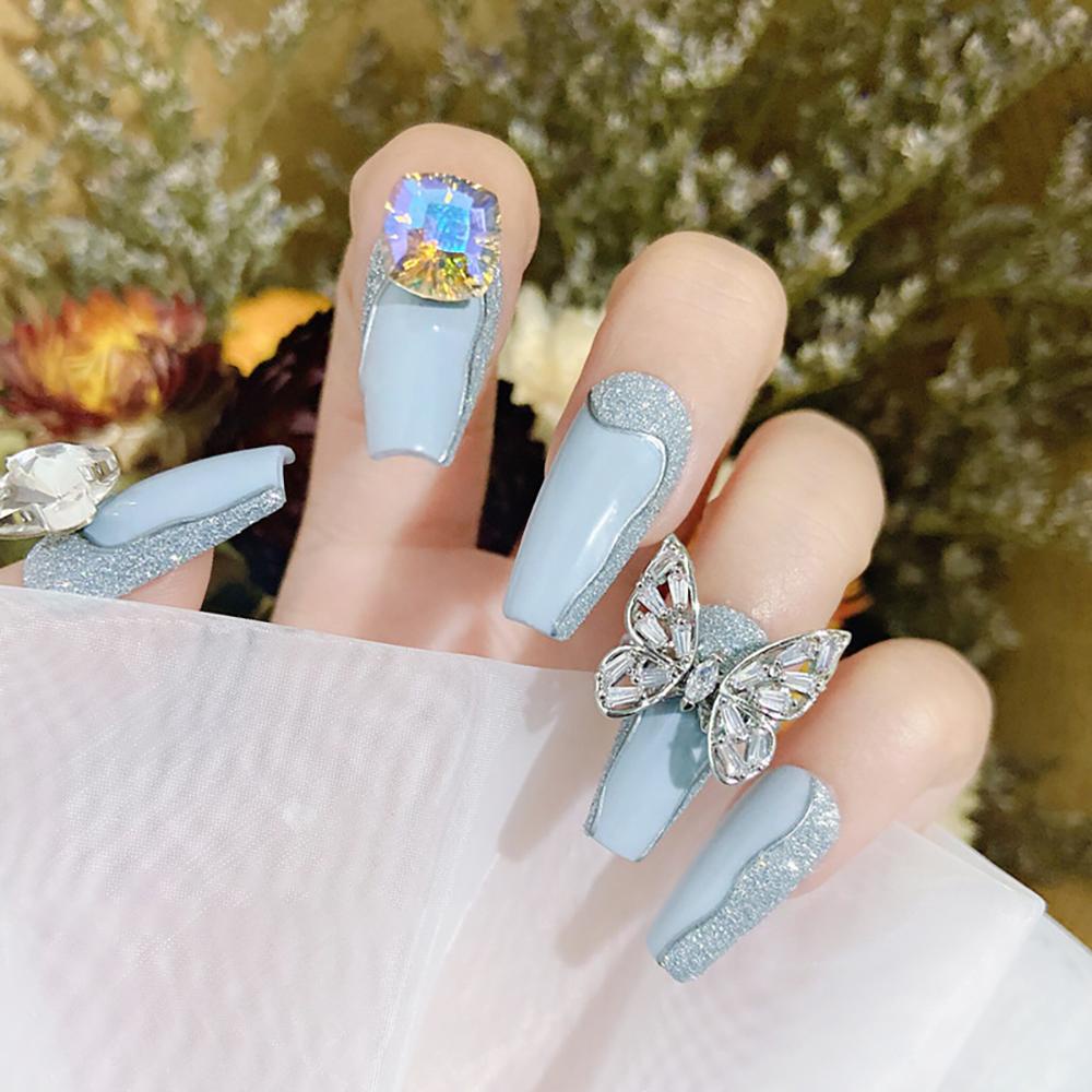 DARON Set 10 Miếng Dán Trang Trí Móng Tay Nghệ Thuật Millennium. Đá Đính Trang Trí Móng Tay Hình Bướm