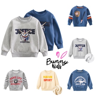 Áo nỉ lót lông siêu ấm cho bé trai, áo nỉ bé trai Bunnykids in hình dễ thương