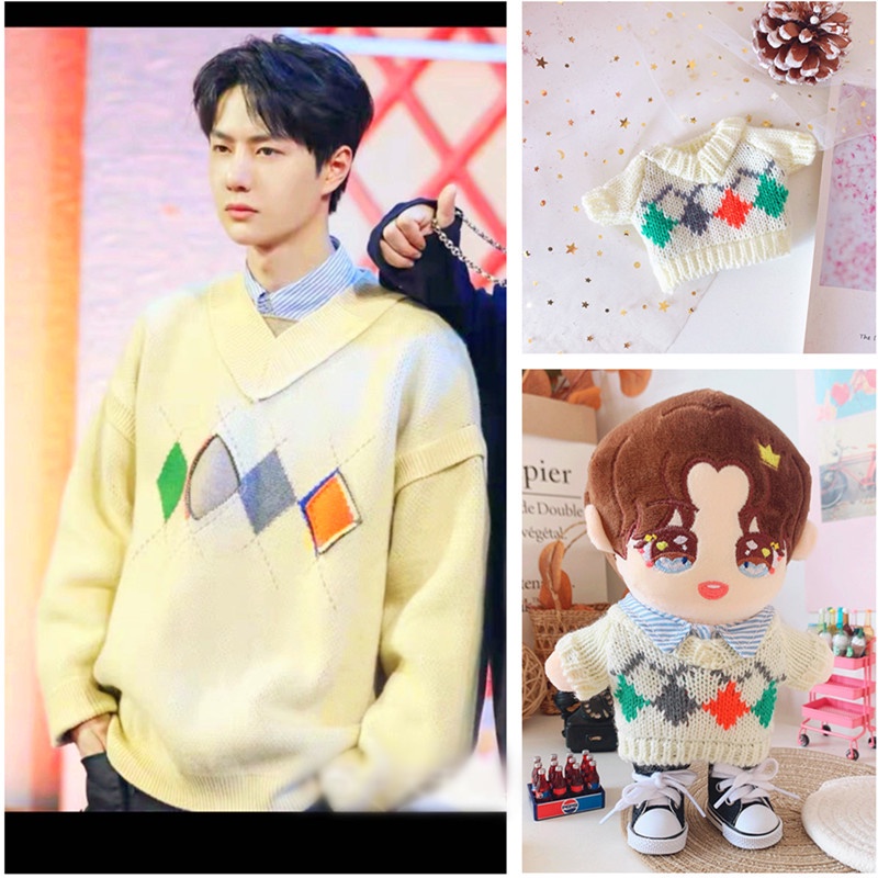 Set 20 Áo Sweater Vuông Nhiều Màu 20cm Thay Thế Cho Búp Bê Wang Yibo