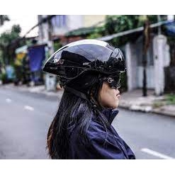 Nón bảo hiểm xe đạp Poc Falcon màu đen bóng chính hãng