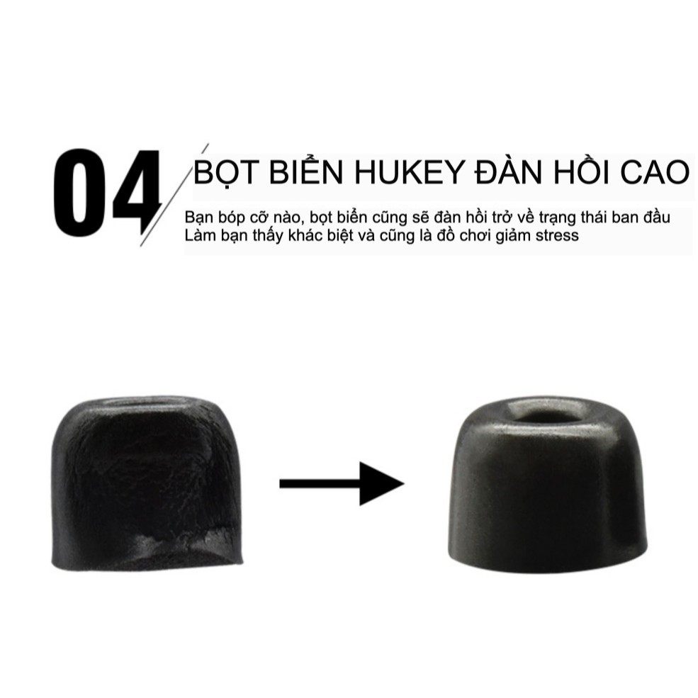 Típ bọt biển hukey cho tai nghe nhét tai, đeo thoải mái, cực kì dễ chịu, êm ái