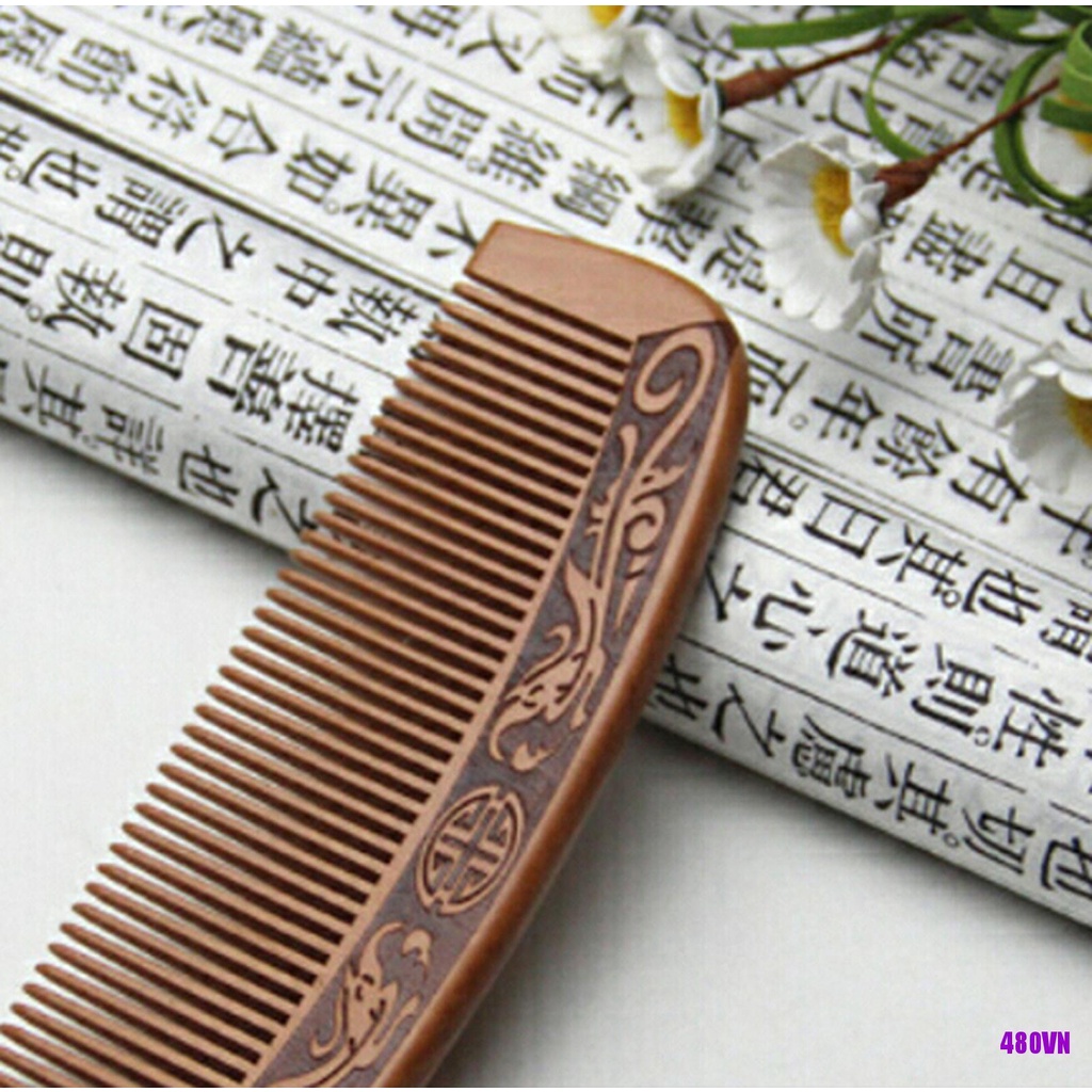Lược Gỗ Đào Tự Nhiên Chống Tĩnh Điện Massage Da Đầu