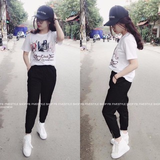 Quần Jogger KaKi Nữ Có Khóa Chân WQ 04 - Đen